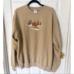 Vintage embroidered sweatshirt | beige